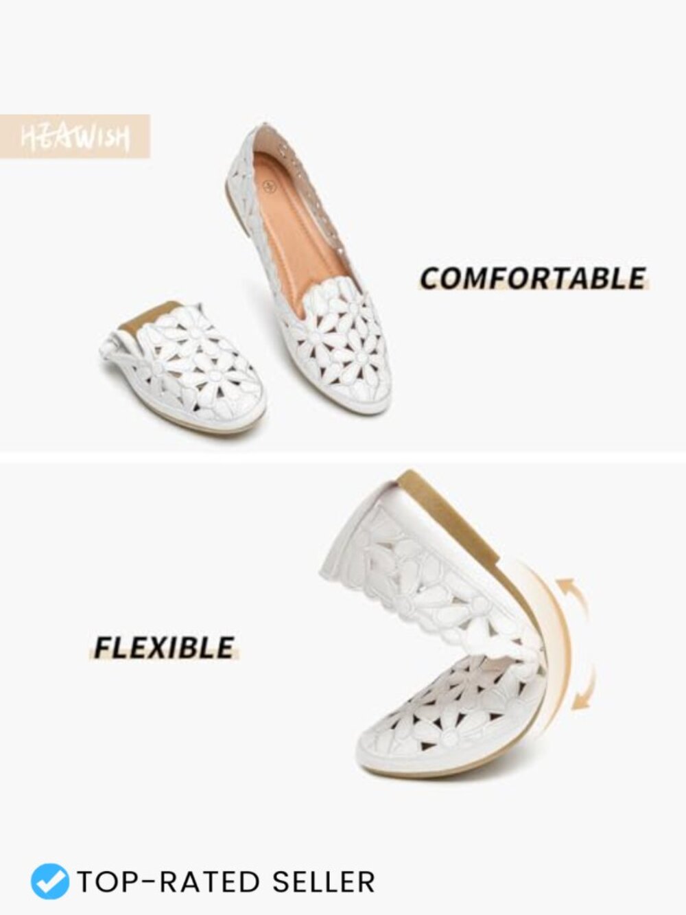 Ballet Flats Slip On Floral PU Leather Round Toe Dress Shoes Foldable Travel - Picture 3 of 7